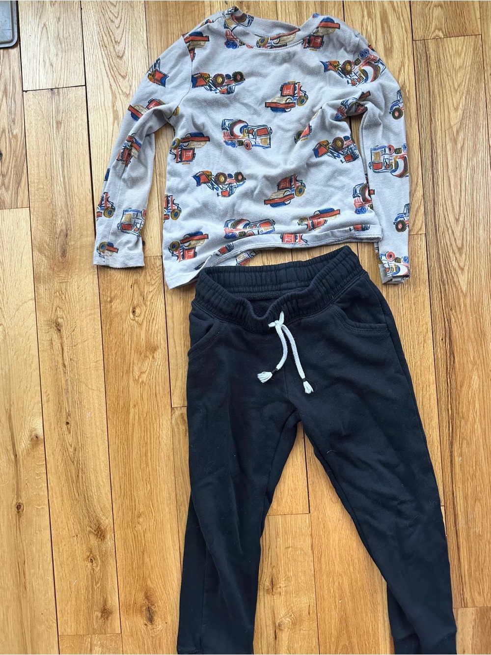 Toddler Boys Construction Truck Outfit Set - Gray & Black - 4T